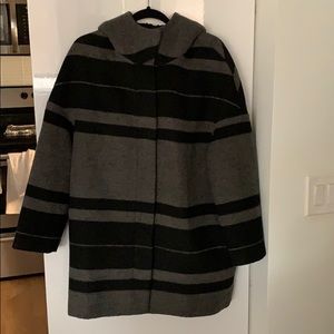 LOFT Striped Cocoon Coat (M)